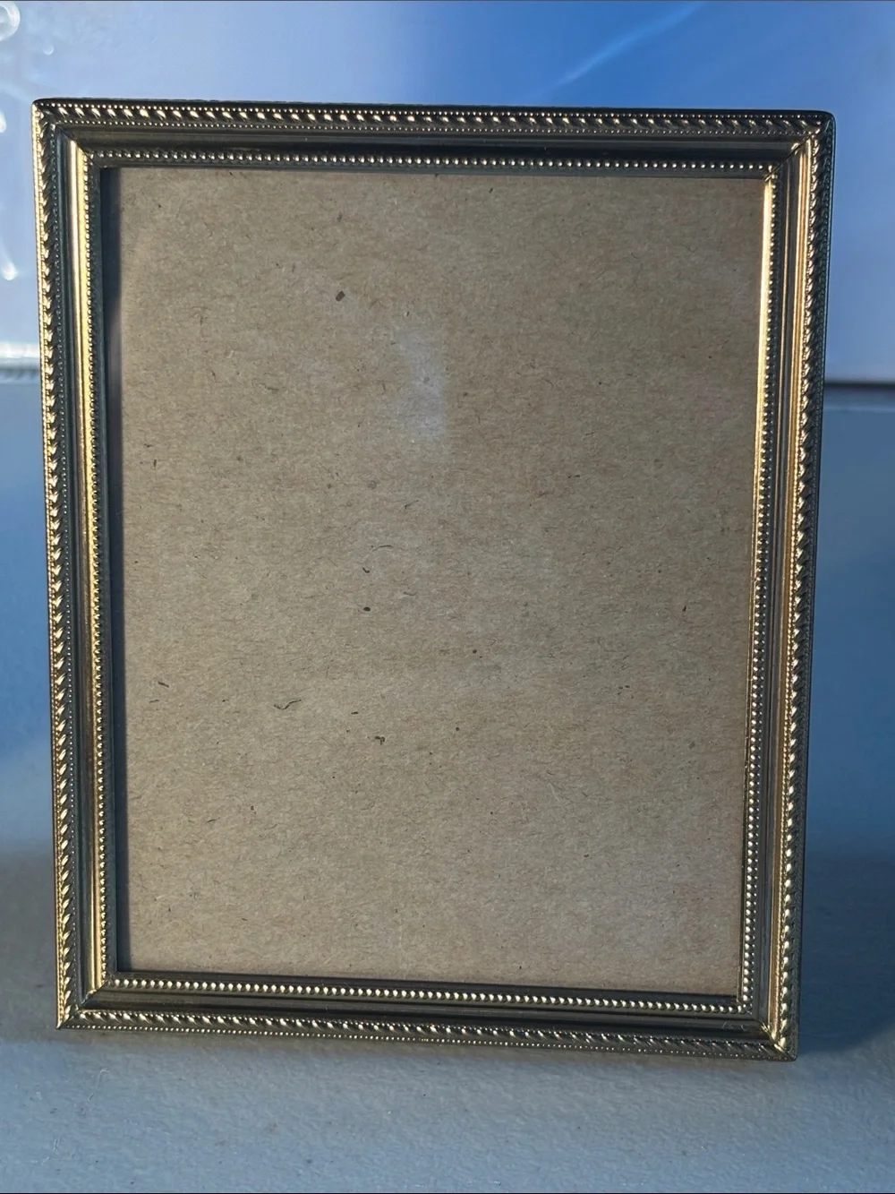 Vintage Gold Brass 5x7 Picture Frame Faux Tortoiseshell Back